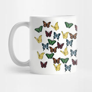 Red, Orange, Yellow, Green, and Blue Butterflies Mug